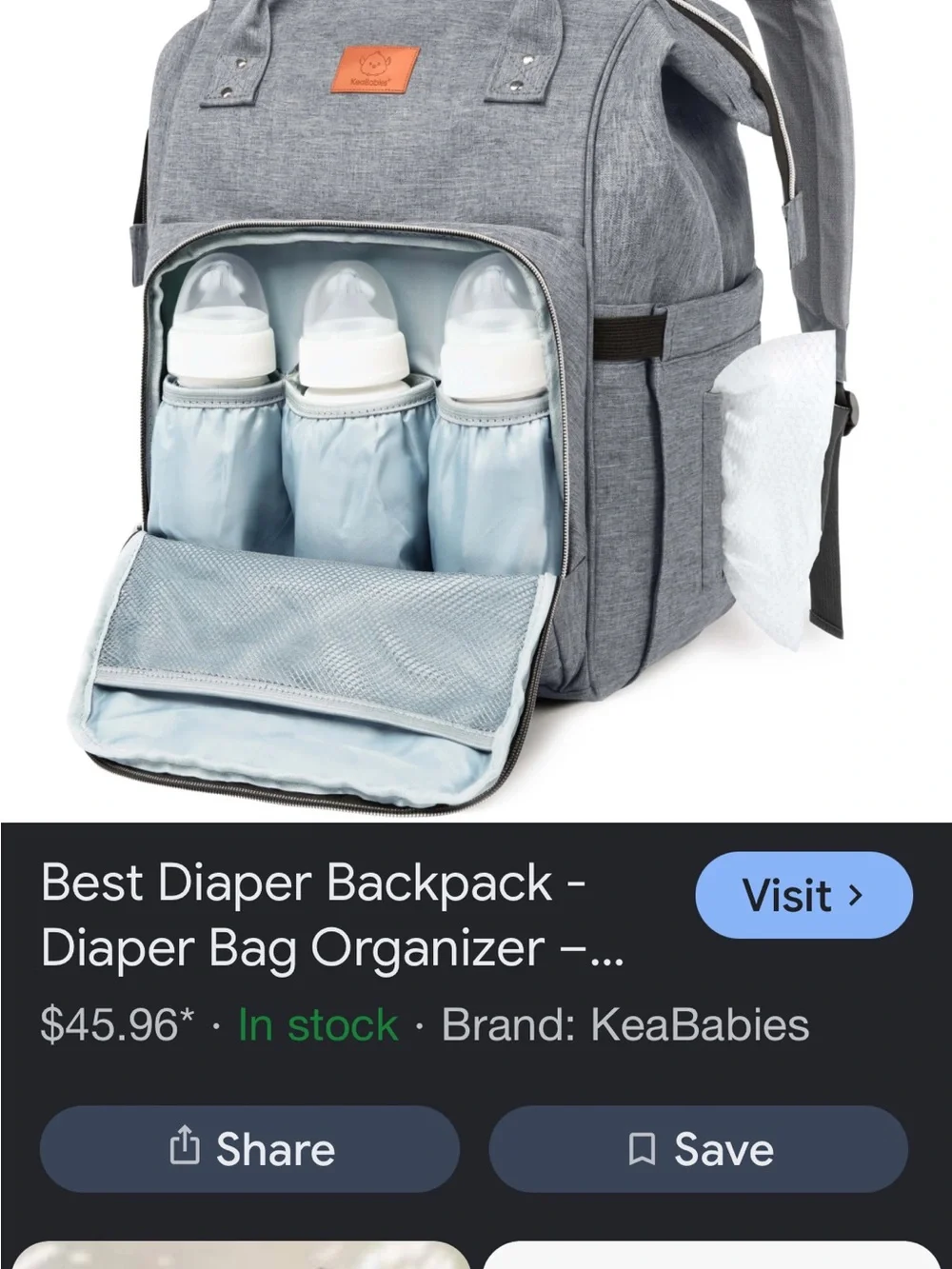 Black Diaper Bag  Backpack - Sleek Everyday Bag